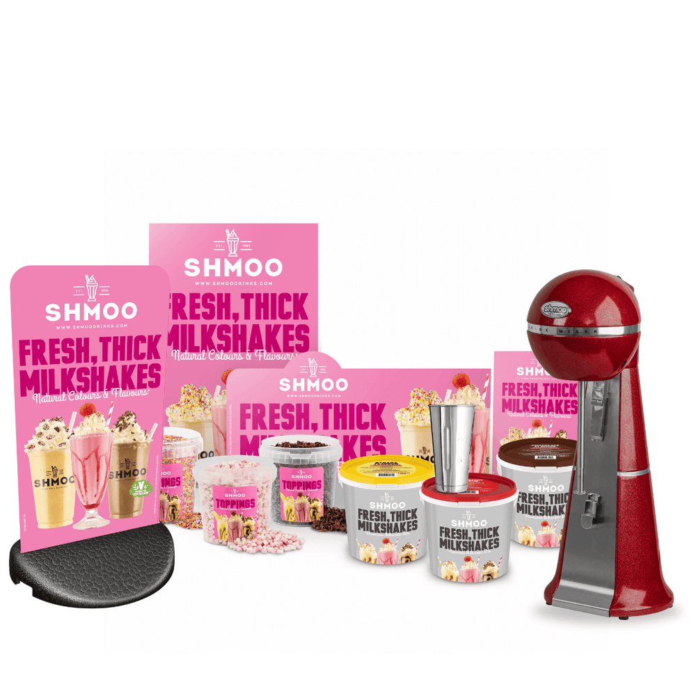 Shmoo Milkshake Starter Kit, Shmoo Red Milkshake Mixer & Pavement Stand