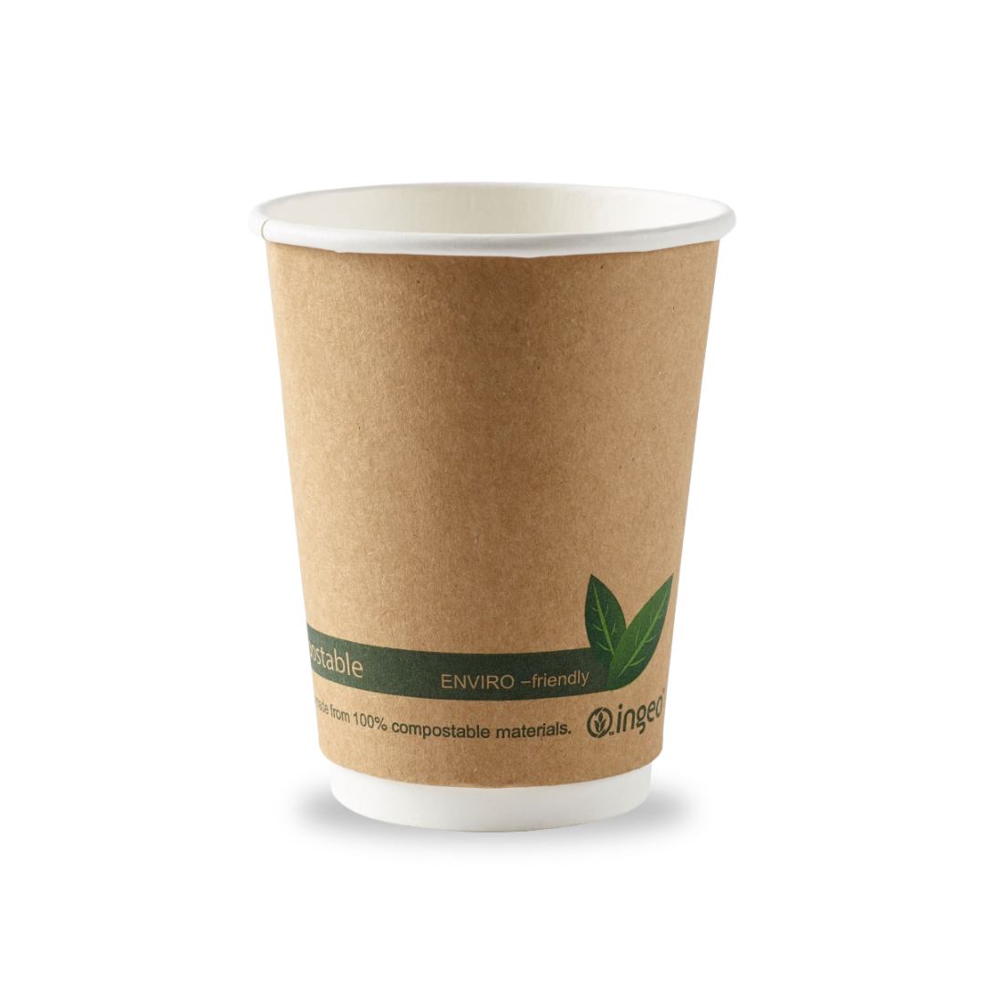 12oz Compostable Ingeo Double Wall Paper Cups (500)