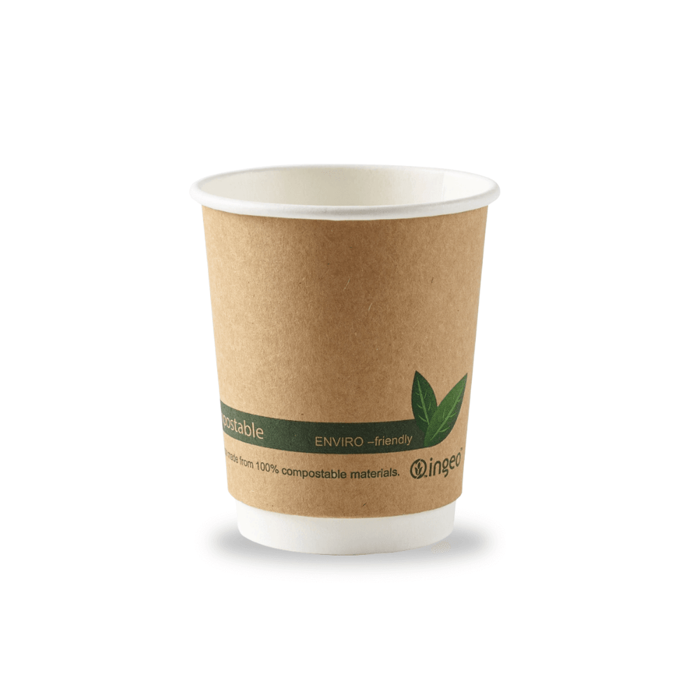 8oz Compostable Ingeo Double Wall Paper Cups (500)