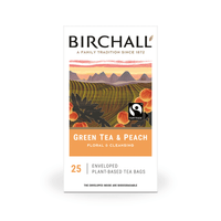 Birchall Green Tea & Peach Plant-Based Enveloped Tea Bags (25)