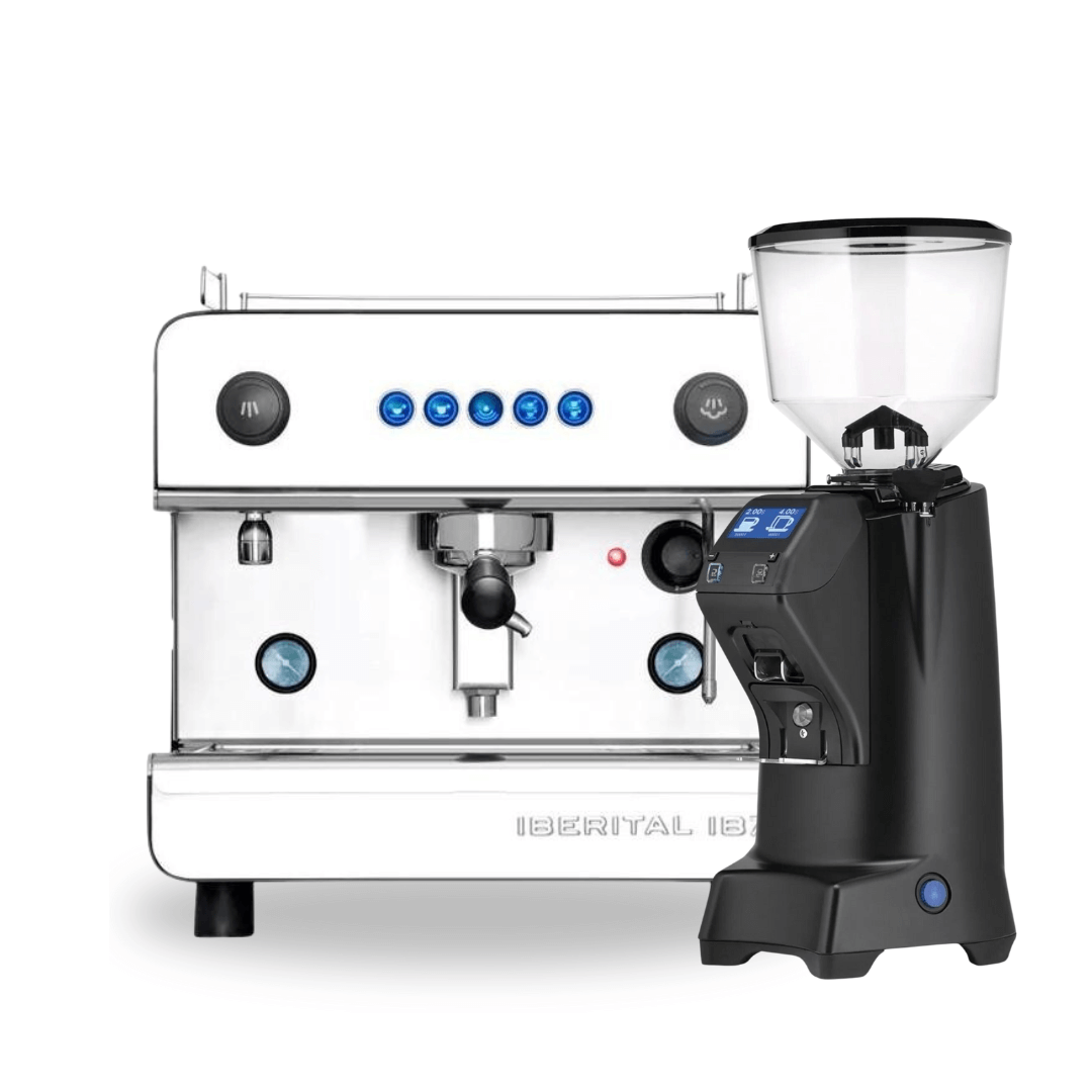 Iberital IB7 1 Group Traditional Espresso Coffee Machine (Pure Black)