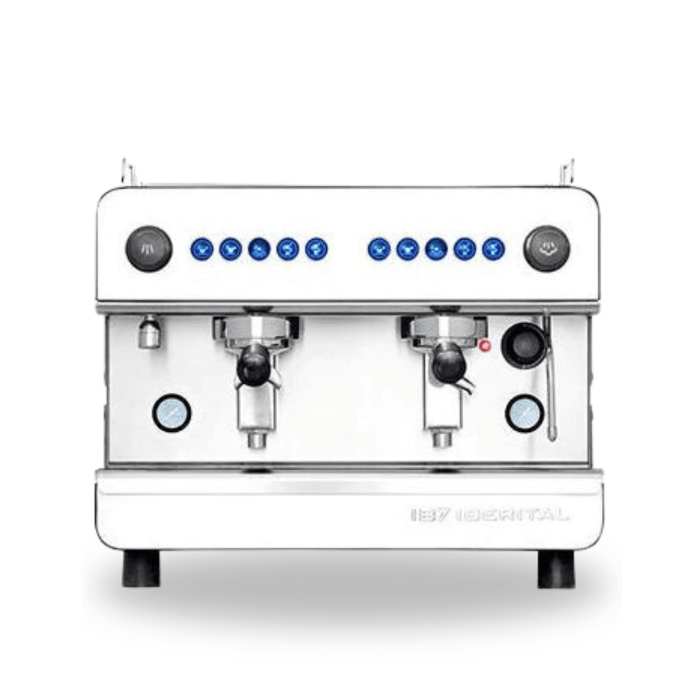 Iberital IB7 Compact 2 Group Traditional Espresso Coffee Machine (Glossy White)
