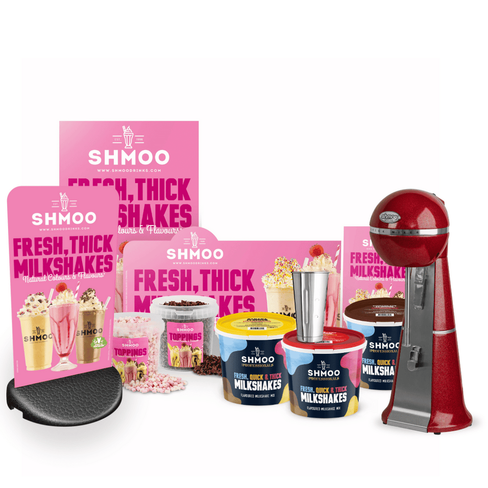 Shmoo Milkshake Starter Kit, Shmoo Red Milkshake Mixer & Pavement Stand 