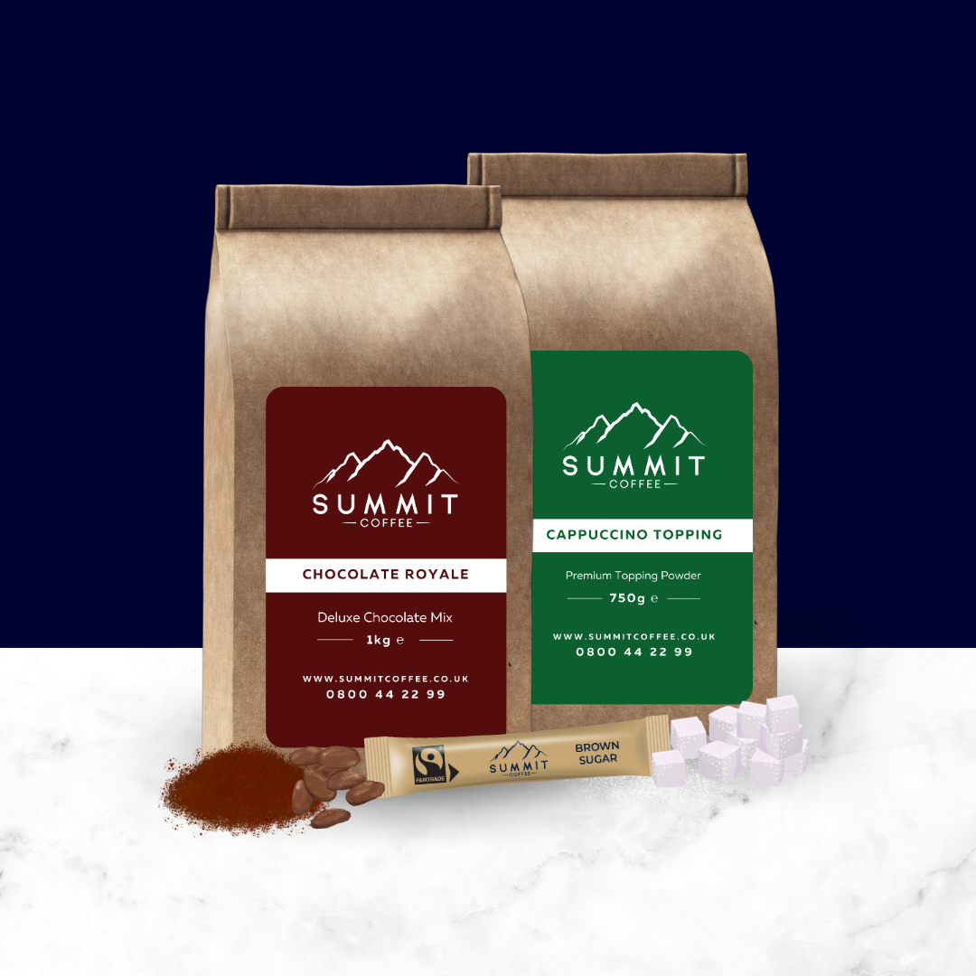 summit chocolate royale and cappuccino topping coffee beans