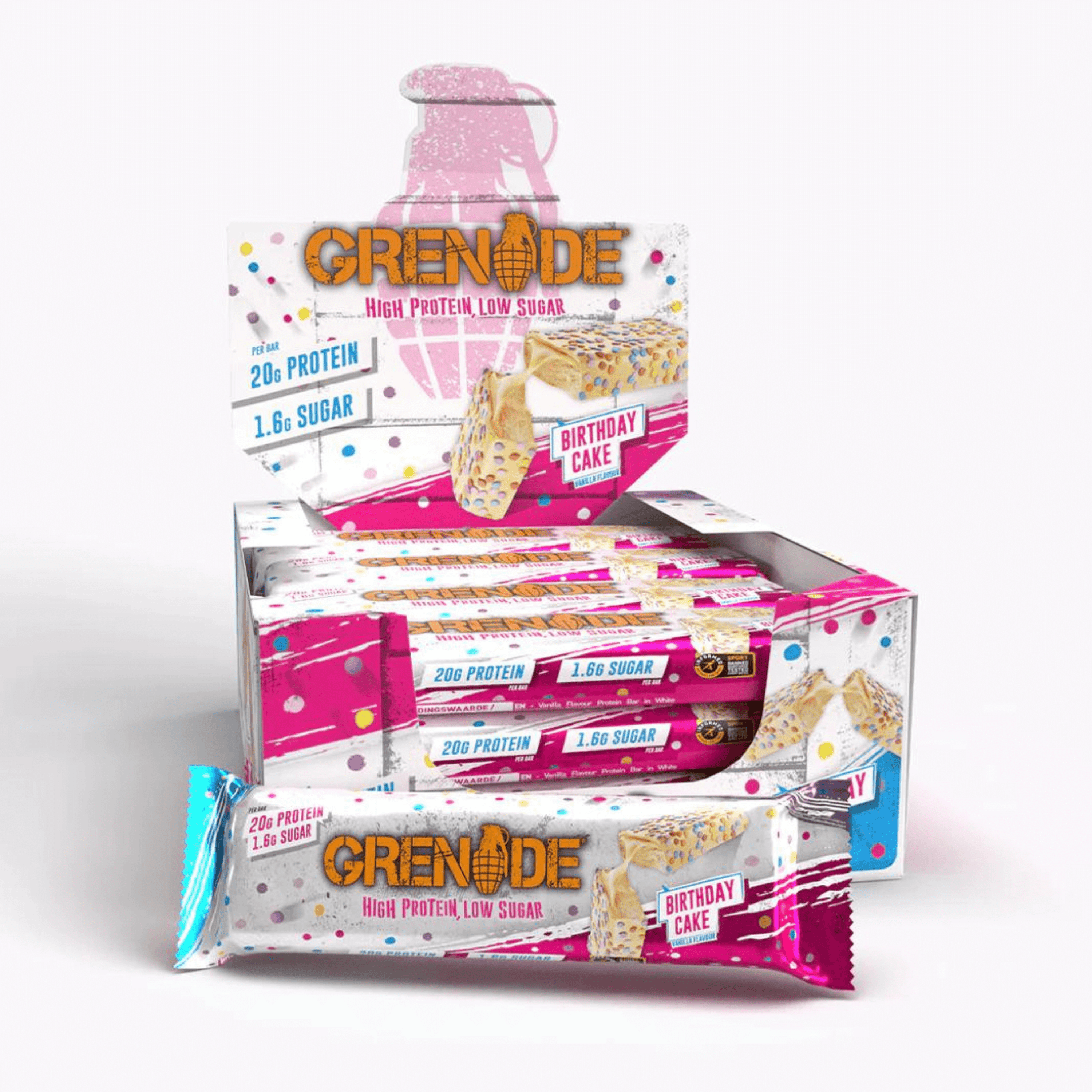Grenade Birthday Cake Carb Killa Protein Bars (12 x 60g)