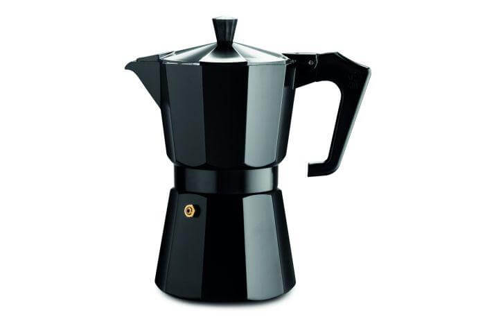 Pezzetti Italexpress Aluminium Stove Top Espresso Moka Pot (Black Enamel)