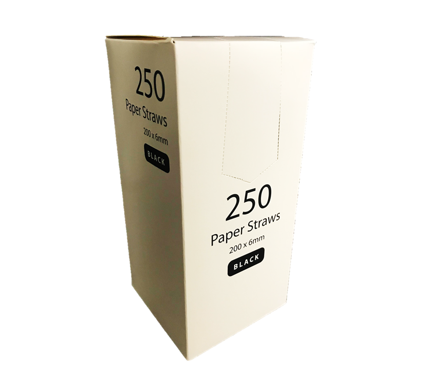 Black Biodegradable Paper Straws (Pack of 250)